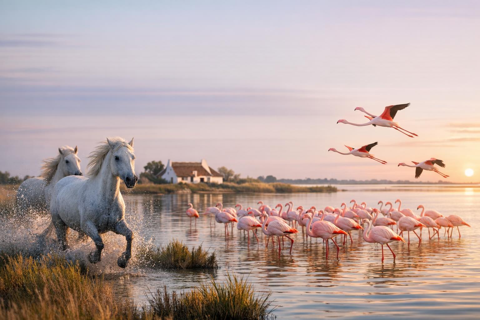 camargue vacances cheval flamants